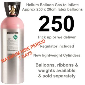 250 HELIUM CYLINDER 7 DAY HIRE