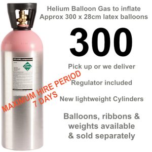 300 HELIUM CYLINDER 7 DAY HIRE
