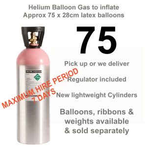 75 HELIUM CYLINDER 7 DAY HIRE
