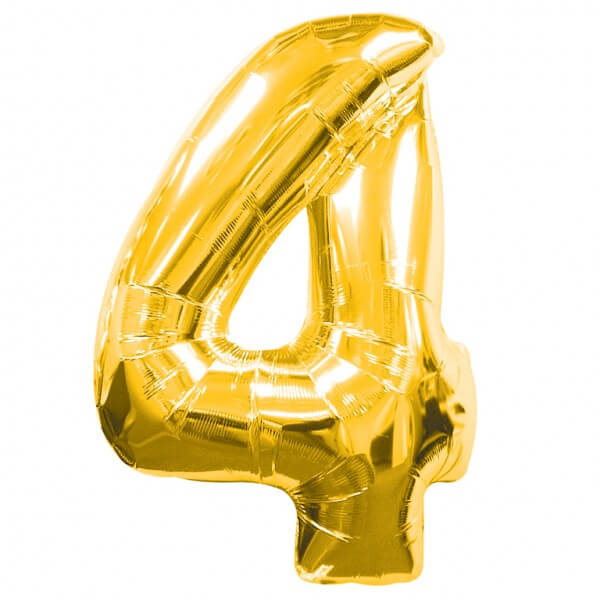 Foil Balloon Number 4 Gold