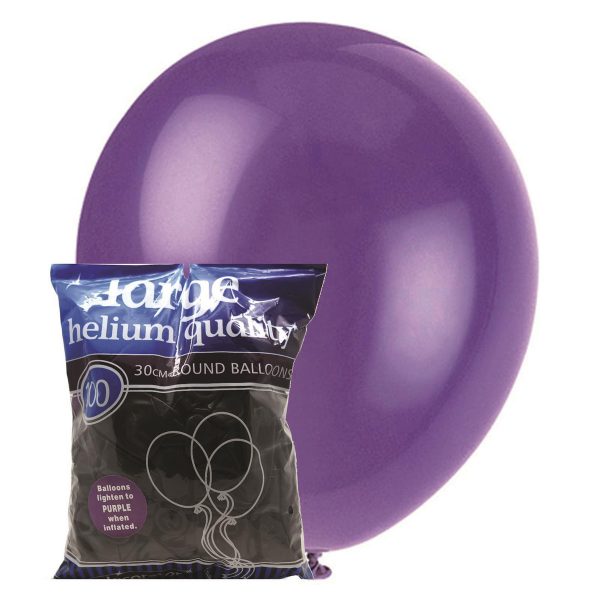 metallic purple 28cm latex balloons