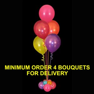 2 bouquets of 5 helium balloons