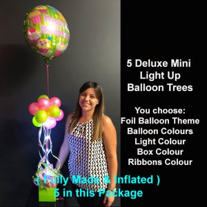 5 Deluxe Mini light up balloon trees