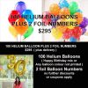 100 HELIUM BALLOON AND FOIL NUMBERS SPECIAL
