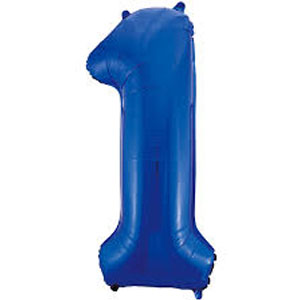 Blue 1 86cm foil balloon number
