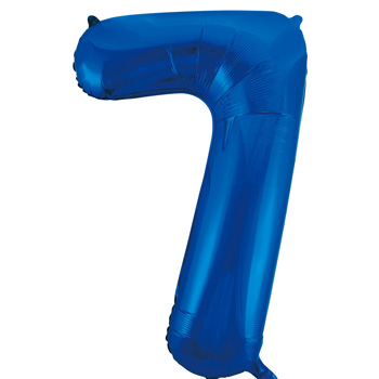 Blue 7 86cm foil balloon number