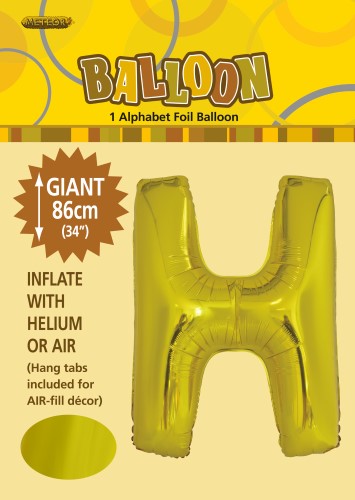 H Foil balloon letter 86cm helium filled