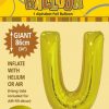 U Gold foil balloon letter 86cm helium filled