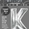 K Silver foil balloon letter 86cm helium filled