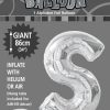 S Silver foil balloon letter 86cm helium filled
