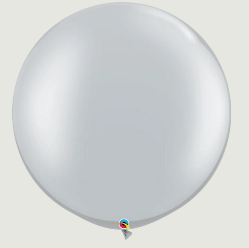 Metallic Silver 90cm latex balloon